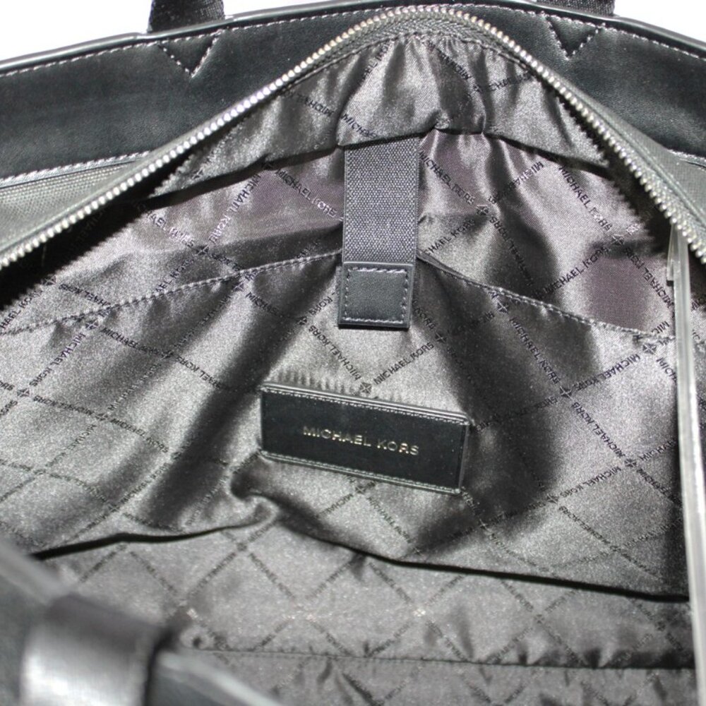 Michael Kors Black Canvas and Leather Laptop Tote - Picture 6 of 8